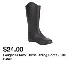 Decathlon Fouganza Kids' Horse Riding Boots - 100 Black offer