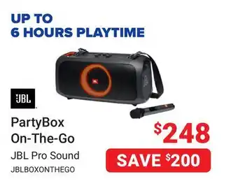 Visions Electronics JBL PartyBox On-The-Go offer