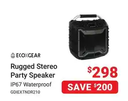 Visions Electronics ECOXGEAR IP67 Rugged Stereo Party Speaker offer