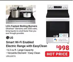 Visions Electronics LG Smart Wi-Fi Enabled Electric Range with EasyClean offer