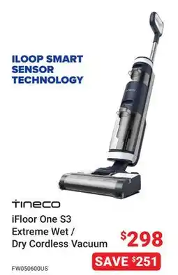 Visions Electronics Tineco iFloor One S3 Extreme Wet/Dry Cordless Vacuum offer