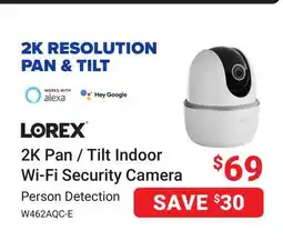 Visions Electronics Lorex 2K Pan/Tilt Indoor Wi-Fi Security Camera offer