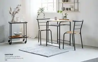 JYSK GADSTRUP 3-piece dinette, oak/black offer
