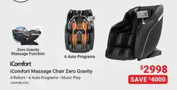Visions Electronics iComfort Massage Chair Zero Gravity offer