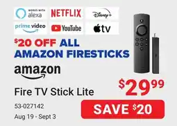 Visions Electronics AMAZON Fire TV Stick Lite offer