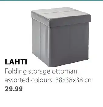 JYSK LAHTI Folding storage ottoman, assorted colours offer