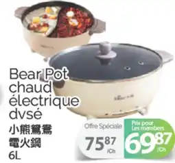 T&T Supermarket BEAR POT CHAUD ELECTRIQUE DVSE, 6L offer
