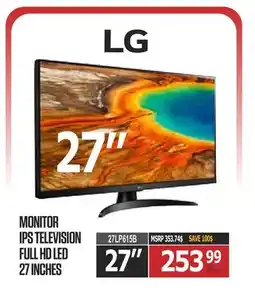 Centre Hi-Fi LG MONITOR IPS TELEVISION FULL HD LED 27 INCHES offer
