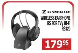 Centre Hi-Fi SENNHEISER WIRELESS EARPHONE RS FOR TV / HI-FI offer