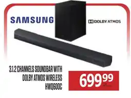 Centre Hi-Fi SAMSUNG 3.1.2 CHANNELS SOUNDBAR WITH DOLBY ATMOS WIRELESS offer