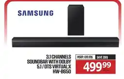 Centre Hi-Fi Samsung 3.1 CHANNELS SOUNDBAR WITH DOLBY 5.1 / DTS VIRTUAL:X HW-B650 offer