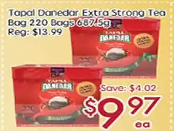 Sunny Food Mart Tapal Donedar Extra Strong Tea Bag 220 Bags 687.5g offer