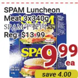 Oceans Fresh Food Market SPAM LUNCHEON MEAT 3X340g offer