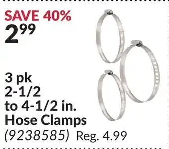 Princess Auto 3 pk 2-1/2 to 4-1/2 in. Hose Clamps offer