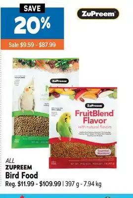 Ren’s Pets Depot ALL ZUPREEM Bird Food offer