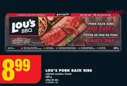 No Frills Lou's pork back ribs offer