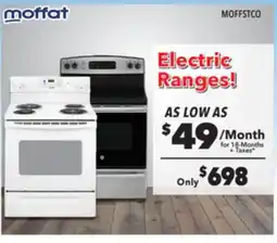 Surplus Furniture Electric Ranges offer