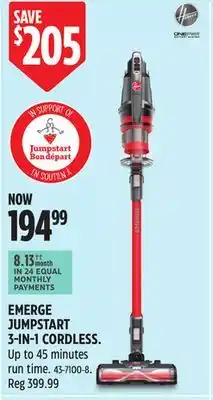 Canadian Tire Hoover EMERGE JUMPSTART 3-IN-1 CORDLESS offer