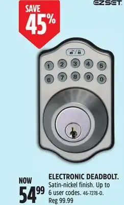 Canadian Tire EZSET ELECTRONIC DEADBOLT offer