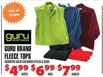 Len's Mill Stores GURU BRAND FLEECE TOPS offer