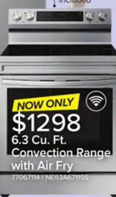 Leon's Samsung Stainless Steel Freestanding Electric True Convection Range with Air Fry and Wi-Fi (6.3 Cu.Ft) - NE63A6711SS/AC offer