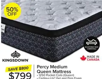 Leon's Kingsdown Percy Medium Euro Top Queen Mattress offer