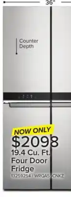Leon's Whirlpool Fingerprint Resistant Metallic Steel French 4 Door Refrigerator (19.4 cu.ft.) - WRQA59CNKZ offer