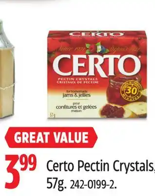 Canadian Tire Certo Pectin Crystals, 57g offer