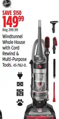 Canadian Tire HOOVER WINDTUNNEL WHOLE HOUSE WITH CORD REWIND & MULTI-PURPOSE TOOLS offer
