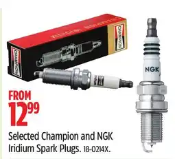 Canadian Tire Selected Champion and NGK Iridium Spark Plugs offer
