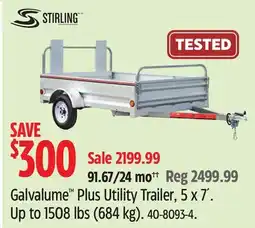 Canadian Tire STIRLING Galvalume Plus Utility Trailer, 5 x 7´ offer