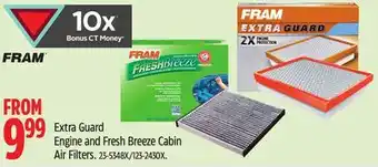 Canadian Tire Extra Guard Engine and Fresh Breeze Cabin Air Filters offer