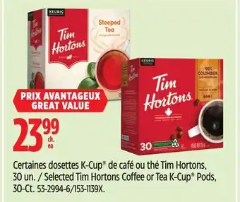 Canadian Tire Selected Tim Hortons Coffee or Tea K-Cup Pods, 30-Ct offer