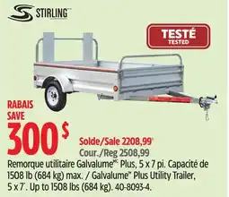 Canadian Tire Stirling Galvalume Plus Utility Trailer, 5 x 7´ offer