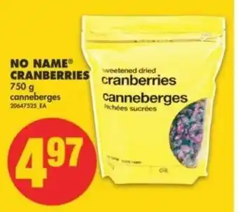 No Frills Cranberries offer