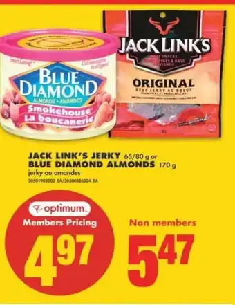 No Frills Jack Link's Jerky or Blue Diamond Almonds offer