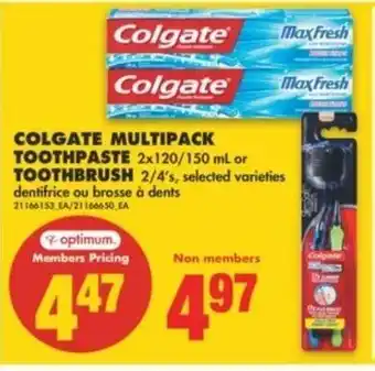 No Frills Colgate Multipack Toothpaste offer