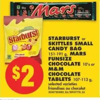 No Frills Starburst or Skittles Small Candy Bag offer