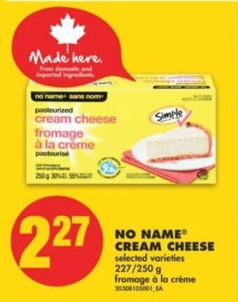 No Frills Cream Cheese offer