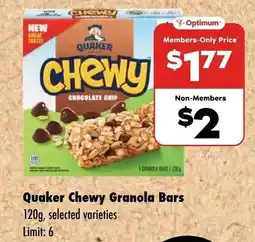No Frills Quaker Chewy Granola Bars offer