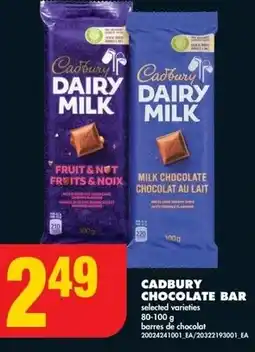 No Frills Cadbury chocolate bar offer