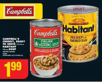 No Frills Campbell's chunky, ready to serve or habitant soup offer