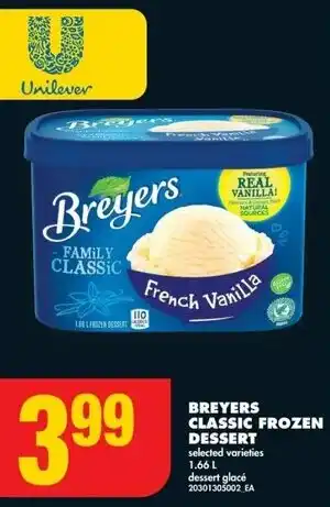 No Frills Breyers classic frozen dessert offer