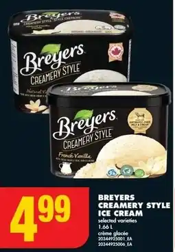 No Frills Breyers creamery style ice cream offer