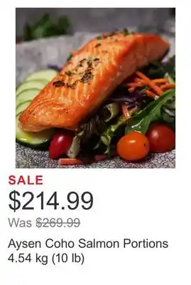 Costco Aysen Coho Salmon Portions 4.54 kg (10 lb) offer