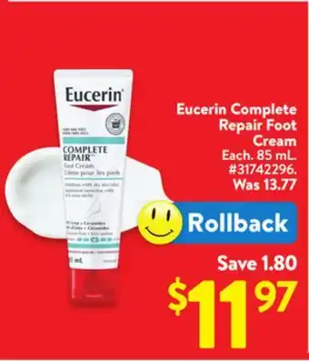 Walmart Eucerin Complete Repair Foot Cream offer