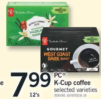 Fortinos PC K-CUP COFFEE, 12's offer