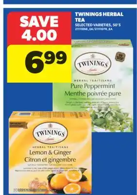 Real Canadian Superstore TWININGS HERBAL TEA, 50'S offer
