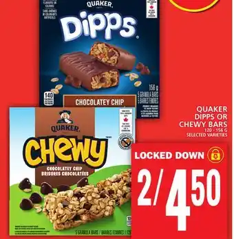 Food Basics QUAKER DIPPS OR CHEWY BARS offer