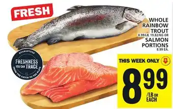 Food Basics WHOLE RAINBOW TROUT OR SALMON PORTIONS offer